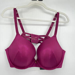 Women's Savage X Fenty NWT Shimmer Plunge Bra Magenta Pink 38DD